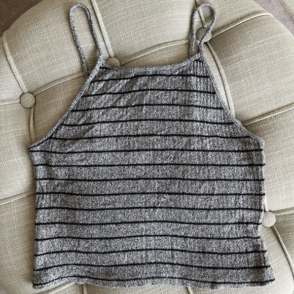 BRANDY MELVILLE STRIPED HALTER CROP TOP - Picture 1 of 5